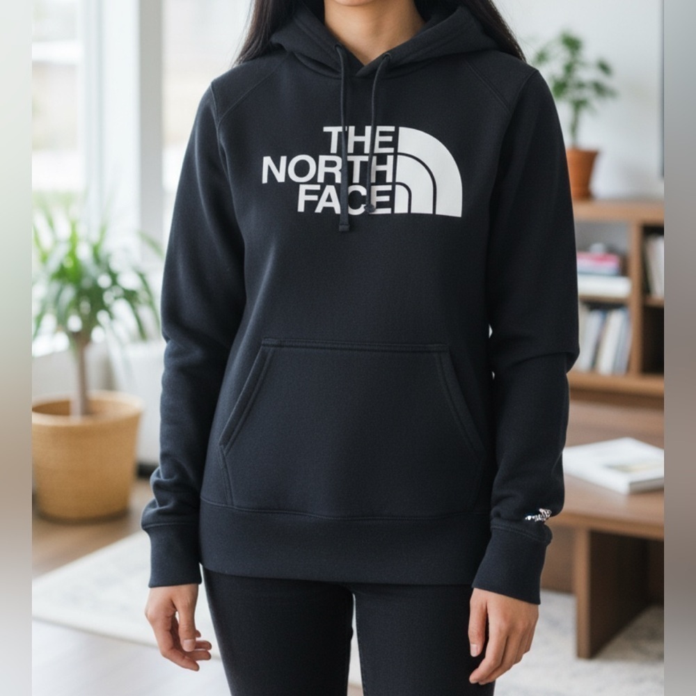 North Face Women’s Hoodie Size Small. Front pocket Black